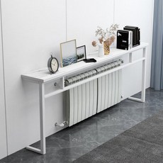 테이블 라디에이터 가림 스탠드 식당 벽면 보조 선반대, 길이 140 화이트 다리, 기본 색상