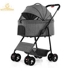 寵物推車輕巧可折疊分離小中型犬貓咪狗狗小型犬便攜式可分割專用, 亞麻黑,輛, 1個