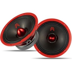 MX40P1 미드레인지 스피커 4인치 빨간 먼지 캡 최대 120W 4옴 프리미엄 품질 오디오 도어 차량 트럭 스테레오 사운드 시스템용 검은색 2개 세트, 8 Inch 640 W Midrange Speakers, Red