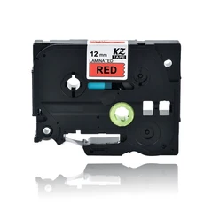 CIDY tz-231 라미네이트 tz p-터치 프린터용 블랙 온 화이트 라벨 테이프 PT-E500W 12mm, 01 12mm, 19 black on red