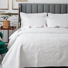 침대 전체 덮개 230cmx250cm 1개, 화이트 종려잎