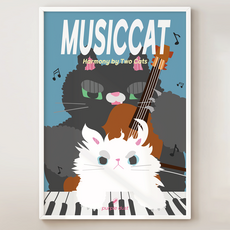 퍼플더스트 피아노 그림 음악 포스터, 1.뮤직캣_A4, 포스터만