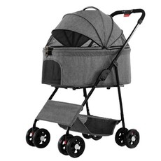 【KIDS PARK】特大座艙可拆卸寵物推車 KIDP6組合 寵物外出推車/可上三鐵, 高級灰, 1個
