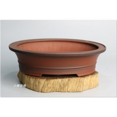 小樹安每 日本美芸紫泥外緣下鈕橢圓鉢 19cm - 日式典雅餐桌沙拉缽/水果缽/甜點缽, 1個