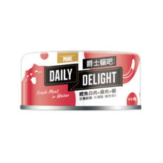 DAILY DELIGHT 爵士貓吧 鮮肉主食罐, 80g, 1箱, 鰹魚白肉+雞肉+鮮蝦