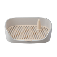 開放式防濺狗狗便盆，網格瀝尿設計，防滑穩固，易清潔寵物訓練便盆, 紳士灰, 1個