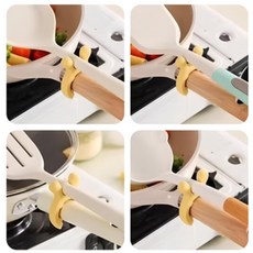 꿀템 국자실리콘 받침대 냄비뚜껑거치대, 옐로우