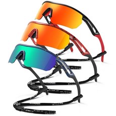 Vcarsian 편광 아동용 선글라스 청소년 야구 소프트볼 사이클링 스포츠 선글라스 남아 여아 UV400 보호 고글 A2-그린+블루+레드+블루핑크+화이트 단일 사이즈, Black Red+red Dot+deep Blue