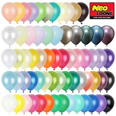 네오텍스 5인치 10인치 12인치 라운드풍선 모음, 5인치 펄, 펄 화이트(100p)