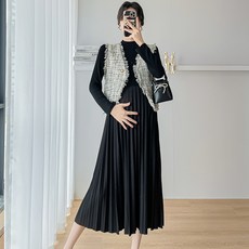 임부복 샤오샹풍 기질 감령 미디 투피스 원피스 임부복 수유 가능