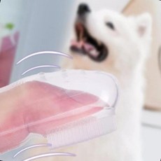 실리콘 손가락 펫브러시 강아지 칫솔 애완동물 치석제거 구강관리 부드러운 위생관리, 1개, 상세페이지 참조