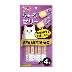 이나바 챠오츄르 챠오스틱 고양이간식, 닭가슴살+게 TSC-124, 15g, 4개