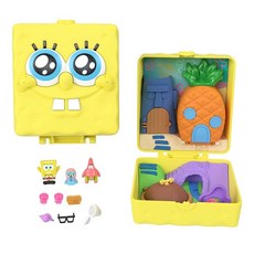 Polly Pocket x 스폰지밥 파트너십 컴팩트 마이크로 패트릭 인형 놀이 세트 펫 게, Polly Pocket x 스폰지밥 파트너십 컴팩트 마