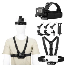 호환 KF CONCEPT 헤드 스트랩 마운트 세트 (고프로 히어로 13 9 8 7 6 5 4 세션 DJI 오즈모 액션캠용), 01 Chest Mount Set