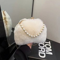 은창]뽀송 진주 퍼 크로스백 숄더백 가방 미니 털가방 겨울 여성 여성용 토트백 체인백