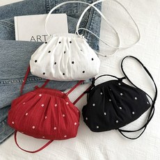 여성 도트 미니 크로스백