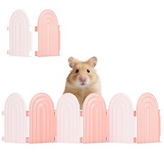 Hamster Fence Toys - 햄스터 케이지 액세서리용 탈착식 소형 동물 장난감 기니피그 쥐 친칠라 게르빌용 냄새 없는 서식지 장식 147985, 핑크