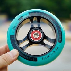 MGP 익스트림 스쿠터 바퀴 110MMX24MM 블랙 프로 프로페셔널 고탄소강 팬시, 블루 블랙110mm 1개
