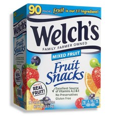 Welch's 웰치스 믹스드 후르츠 스낵 90개입 총2kg, 2kg, 1개