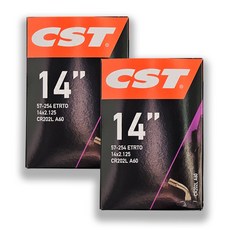 CST 14인치 전기자전거 튜브 14X2.125 CR202L A60 슈레더 60도 벨브 나노휠 유아탑승 전동차 튜브, 2개