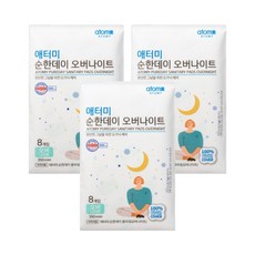 애터미 순한데이 생리대 오버나이트 8개입 x 3개, 1세트