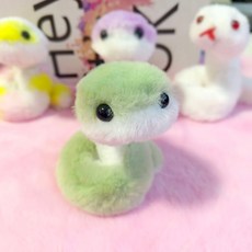 미니 뱀 인형 귀여운 봉제인형 아기자기한 장식 인형, 15cm, 귀여운 엄지손가락 작은 녹색 뱀 [2개], 1박스, 38cm