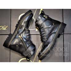 【ACOOL鞋庫文創】B228防摔鞋 重機車靴 騎行靴 中筒 真皮 車縫大底不脫膠 哈雷 美式, B216黑,43(27.5), US 9.5