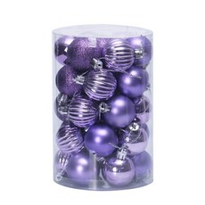甜妞節慶 4公分聖誕球 12入/24入飾品, 4cm紫羅蘭,(12入隨機袋裝), 1個