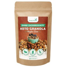Simply Keto 심플리 키토 저탄수화물 딸기 크리스프 그래놀라 화이트 초콜릿 무설탕 - 시리얼 대체품 완벽한 아침 식사 글루텐 프리 대두 500g, 500 g (1er Pack), cinnamon cereal, 1개