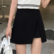 미화부장 여성 빅사이즈 하이웨스트 치마 바지 짧은 a라인 미니 스커트