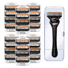 리빙만렙 신형 프로글라이드 면도날+블랙 스윙 면도기 질레트 호환용, 1세트, 블랙 스윙 면도기+신형 프로글라이드 3팩 ALS597