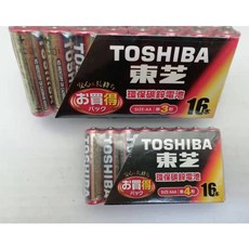 【TOSHIBA】 東芝 環保碳鋅電池（紅） 一般電池 3號16入 / 4號16入, 1個, 碳鋅4號AAA16入(紅)