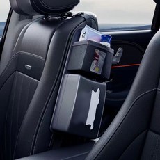 車載收納袋 汽車椅背收納掛袋 紙巾盒水杯置物袋, 黑色