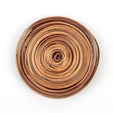 홈카페 다도 찻잔용 원형 나무 컵받침 1p 라탄 느낌 우드 티코스터 원형컵받침, 브라운