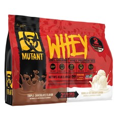 Mutant 雙口味乳清蛋白組 三重巧克力口味+香草冰淇淋口味, 1個, 1.8kg