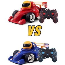 형제놀이 2인배틀 무선조종 미니 레이싱카 RC카 4세여아 3살남아, 1개, 블루 + 레드