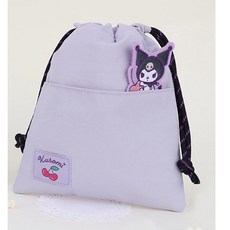 쿠로미 스트링 파우치 귀여운 앞포켓이있는 조리개형 다용도 가방