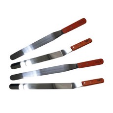 원목손잡이 생크림아이싱 스파츌라 4종택1 케이크 초콜렛 스텐 스크래퍼 식품용아이싱도구 생크림바르는도구 아이싱주걱 스텐레스스크래퍼 제과제빵도구