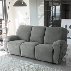 [모든사이즈 호환] 커버무드 와플 리클라이너 소파 커버, 다크 그레이, 1개