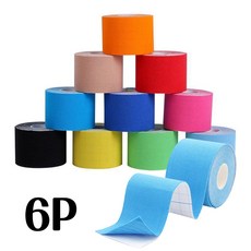 스포츠테이프 키네시올로지 근육 테이핑 6P - 2.5cm, 블루, 6개