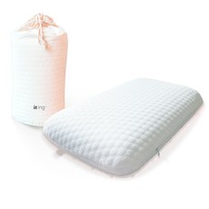 잇잉 캠핑 베개 휴대용 메모리폼 배게, 1개, 화이트(베개+파우치)