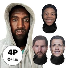 블레오 인물 복면 마스크 가면 4p, 4개, 블랙