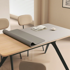 Shipshape 가죽식탁보 방수 테이블보 양면 가용 방수 방유 얼룩 방지 식탁보 컴퓨터 책상 매트, 60*120cm, 그레이-01