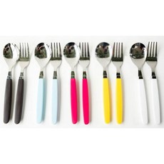 FW 어린이 칼라 포크 아동 유아용 식기 유치원 어린이집, 블랙브라운, 1개