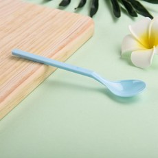 머스코 숟가락 디저트 시리얼 스푼 다용도, 1개, 롱 블루벌크100개