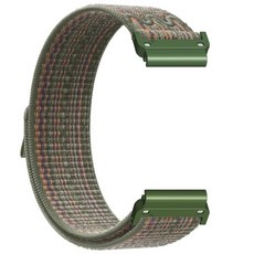 F8 프로페셔널 51mm/7/6/5 26mm 편안한 나일론 시계 스트랩과 호환되는 신축성 있는 시계 밴드 교체 선명한 색상, 그린 오렌지
