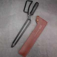 고급 캠핑집개 숯 장작 원목손잡이 스틸 집게, ^집게, 1개