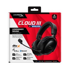 HyperX Cloud III S Wireless 雙模無線電競耳機 200小時續航 DTS音效, 黑色