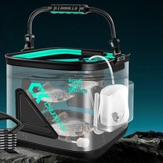 투명낚시통 물고기 살림통 밑밥통 물받이 수족관 미니어항, 1개, 몽땅 투명두레박 13L