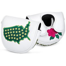 Golf Mallet 퍼터 커버 헤드 커버 USA Flower 마그네틱 클로저 프리미엄 가죽 헤드커버 골프 말렛 OZ1 MEZZ 1 MEZZ1 MAX 퍼터에 적합, Golf Mallet 퍼터 커버 헤드 커버, USA F